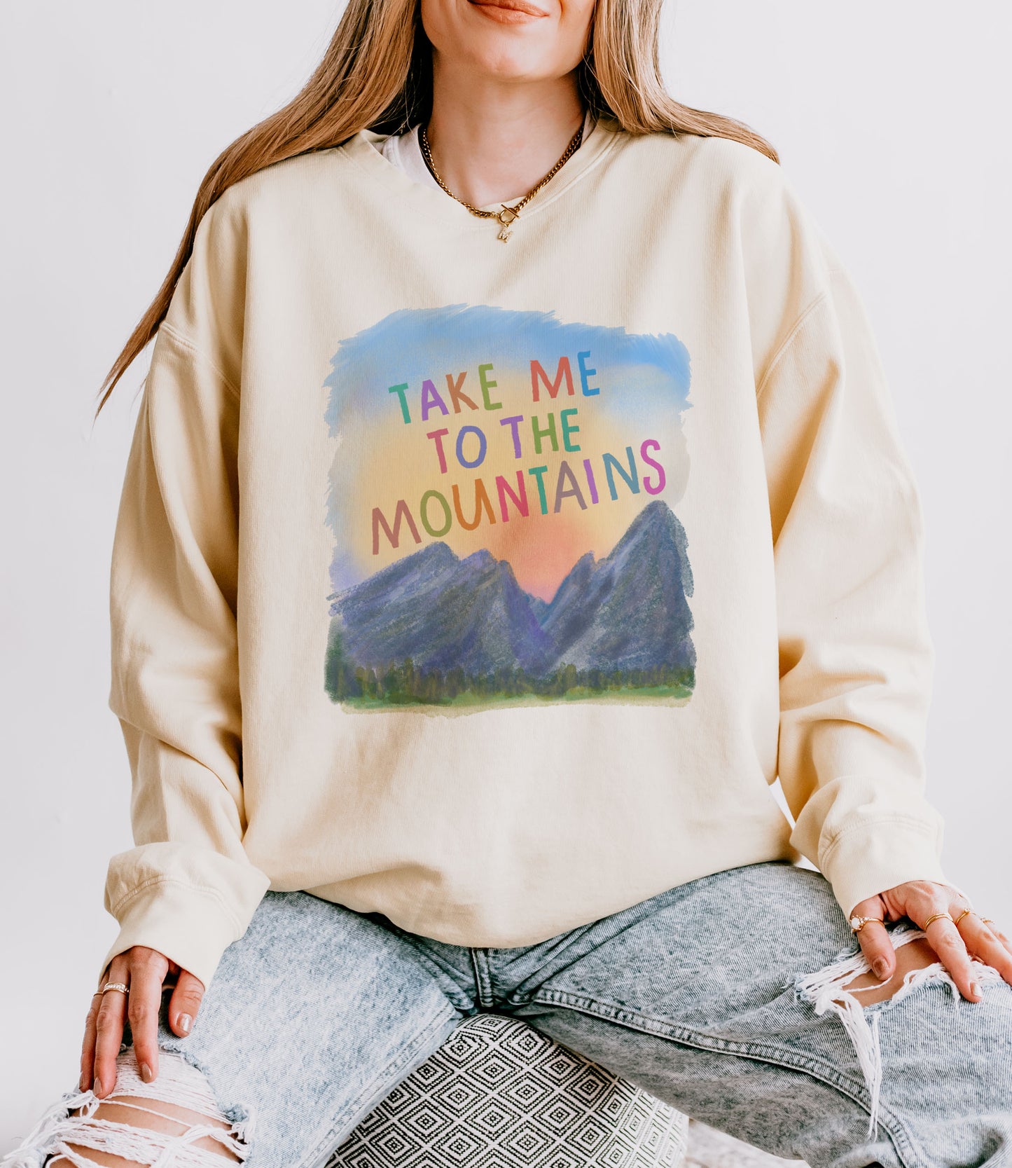 TAKE ME TO THE MOUNTAINS CREWNECK